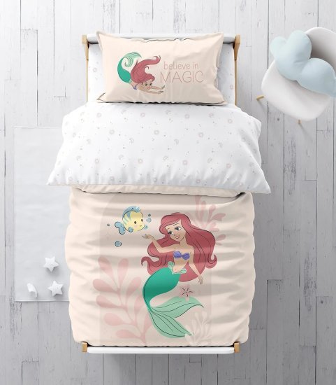 סט מצעים 3 חלקים 100% כותנה 70x130 ס''מ מבית Homestyle - בת הים הקטנה במצולות