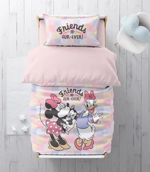 סט מצעים 3 חלקים 100% כותנה 70x130 ס''מ מבית Homestyle - מיני ודייזי חברות לנצח