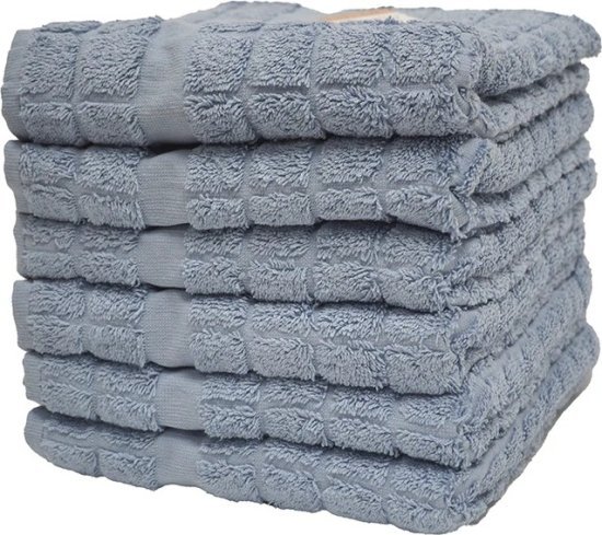 סט 6 מגבות פנים 100% כותנה 50x90 ס''מ קולקציית מאיה מבית Arige Gad - צבע תכלת