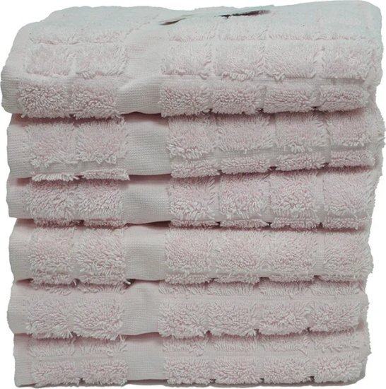 סט 6 מגבות פנים 100% כותנה 50x90 ס''מ קולקציית מאיה מבית Arige Gad - צבע ורוד