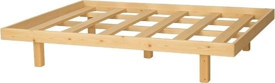 בסיס מיטה זוגית מעץ אורן מלא עם ממסגרת דגם Baza מבית Bradex בגודל 160x200 ס''מ