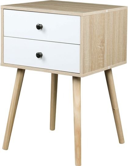 שידת לילה דגם רומי מבית Ramos - צבע מייפל / לבן