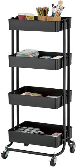 ארגונית 4 קומות ניידת וחזקה מבית Honey Can Do - צבע שחור