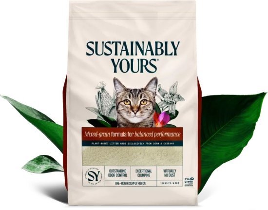 חול מתגבש לחתולים Sustainably Yours - גרגירים מעורבים - תכולה 5.9 ק''ג