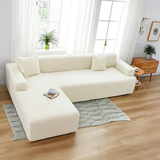 כיסוי סלון פינתי עם שזלונג בצד ימין דגם ויטה מבית Arige Gad - צבע שנהב