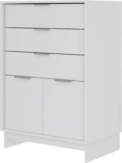 שידת אחסון עם 3 מגירות ו-2 דלתות דגם Opal מבית Bradex - צבע לבן