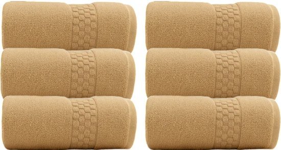 סט 6 מגבות פנים 100% כותנה 50x90 ס''מ קולקציית זירו-טוויסט מבית Arige Gad - צבע חום