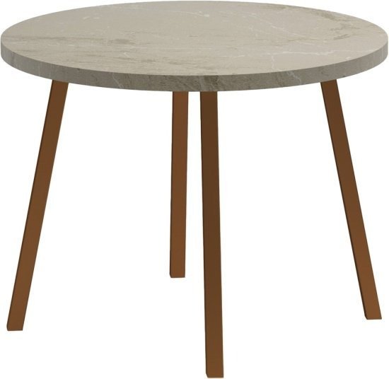 פינת אוכל שולחן עגול ו-4 כסאות דגם Petal מבית Bradex - צבע קאמל / בונזה