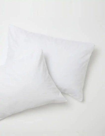 זוג ציפיות לכרית סאטן 100% כותנה 50x70 ס''מ דגם בית מלון מבית ערד טקסטיל - צבע לבן