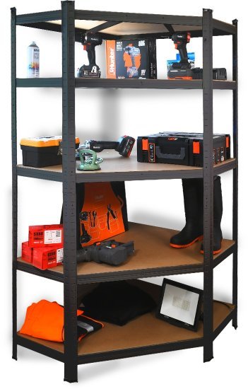 כוננית מודולרית פינתית 5 מדפים 180x90x120 ס''מ Smith - צבע שחור