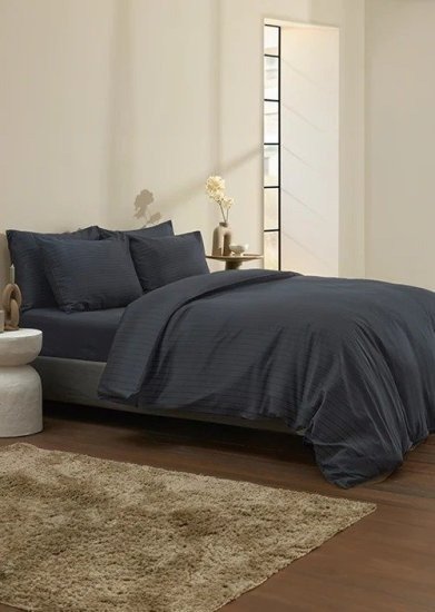 סט מצעים סאטן 100% כותנה 180x200 ס''מ סדרת אינפיניטי מבית Homestyle - צבע אפור כהה