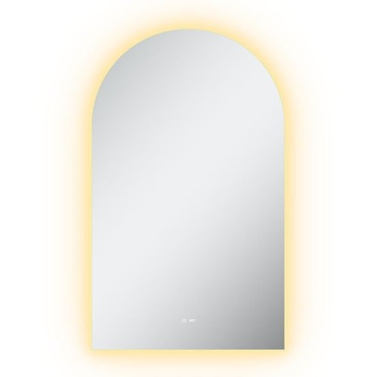 מראה חצי עגולה מרחפת ללא מסגרת עם תאורת LED 25W דגם Bari מבית Aspetto - גוון אור 3000K/4000K / 6500K CCT - גודל 100x60 ס''מ