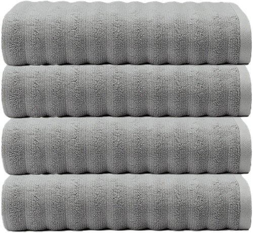 4 מגבות גוף 100% כותנה 70x130 ס''מ דגם הדסון מבית Homestyle - צבע אפור