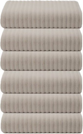 6 מגבות פנים 100% כותנה 50x90 ס''מ דגם הדסון מבית Homestyle - צבע אבן