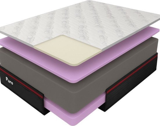 מזרן ללא קפיצים משולב ויסקו למיטה זוגית King Comfort Pure בגודל 140x200 ס''מ