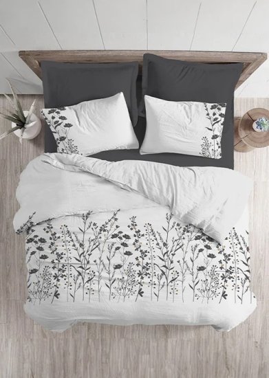 סט מצעים 6 חלקים פרקל 100% כותנה 160x200 ס''מ סדרת Exclusive דגם לונדון מבית Homestyle