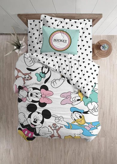 סט מצעים 3 חלקים 100% מיקרופייבר 90x200 ס''מ מבית Homestyle - דגם Disney Party