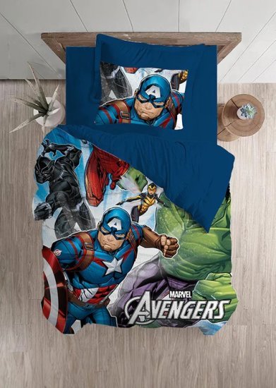 סט מצעים 3 חלקים 100% מיקרופייבר 120x200 ס''מ מבית Homestyle - דגם Flying Avengers