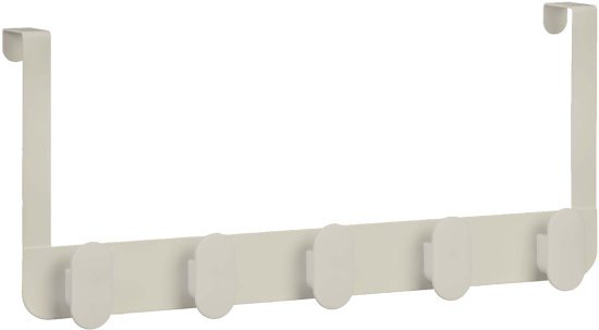 קולב אובלי לדלת 5 מתלים 40 ס''מ מבית Aquila - צבע בז' מט