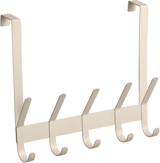 קולב לדלת 5 ווים כפולים 40 ס''מ מבית Aquila - צבע בז' מט