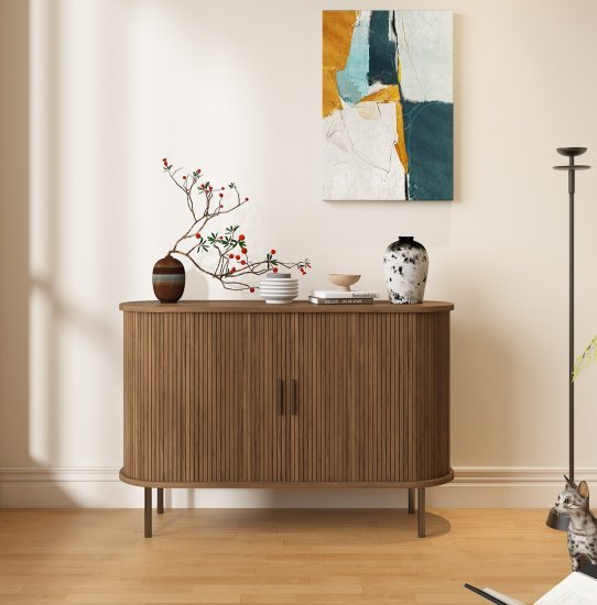 שידת אחסון עם 2 דלתות דגם Bareket מבית Star Shop - צבע עץ