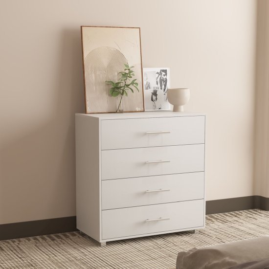 שידת אחסון עם 4 מגירות דגם Opal מבית Star Shop - צבע לבן