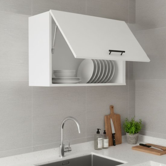 ארון שרות עליון למטבח קלאפה רוחב 60 ס''מ דגם שרון מבית Tudo Design - צבע לבן