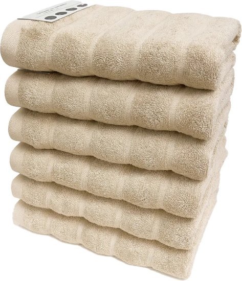 6 מגבות פנים 100% כותנה 50x90 ס''מ קולקציית אלמוג מבית Arige Gad - צבע חום