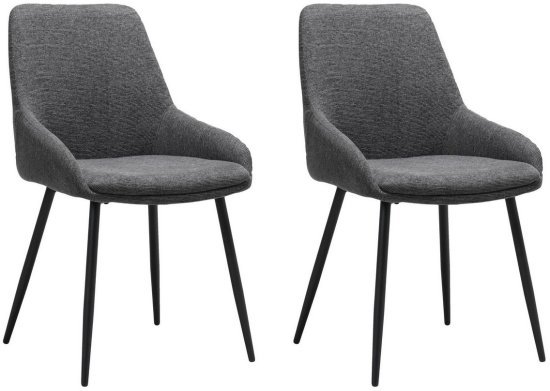 זוג כסאות מרופדים לפינת אוכל דגם Eco מבית Bradex - צבע אפור