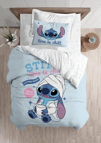 סט מצעים 3 חלקים 100% כותנה 120x200 ס''מ מבית Homestyle - דגם Chill Stitch