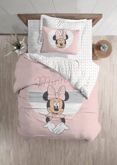 סט מצעים 3 חלקים 100% מיקרופייבר 120x200 ס''מ מבית Homestyle - דגם  Minnie Hearts
