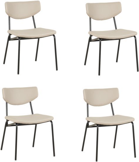 4 כיסאות ריפוד דמוי עור לפינת אוכל דגם DC6135 מבית Step Up - צבע בז'