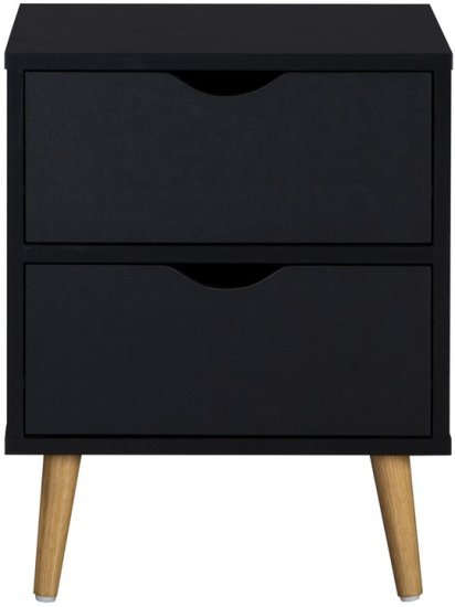 שידת לילה 2 מגירות דגם צאלה מבית Ramos - צבע שחור