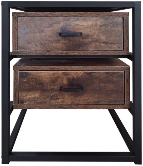 שידת לילה 2 מגירות דגם נטע מבית Ramos - צבע אורן כהה