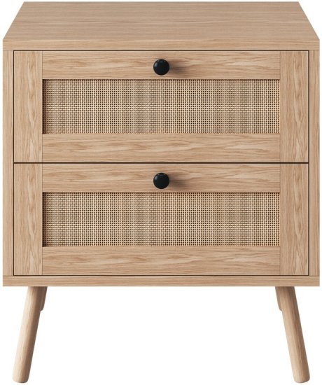 שידת לילה 2 מגירות דגם לנה מבית Ramos - צבע אורן בהיר