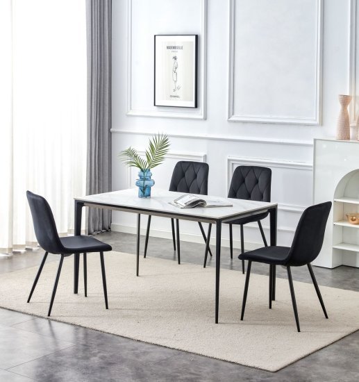 4 כיסאות לפינת אוכל דגם בריסל Ramos - צבע שחור