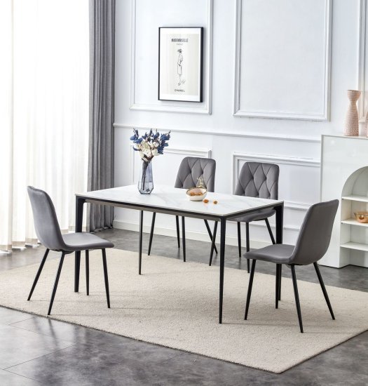 4 כיסאות לפינת אוכל דגם בריסל Ramos - צבע אפור כהה