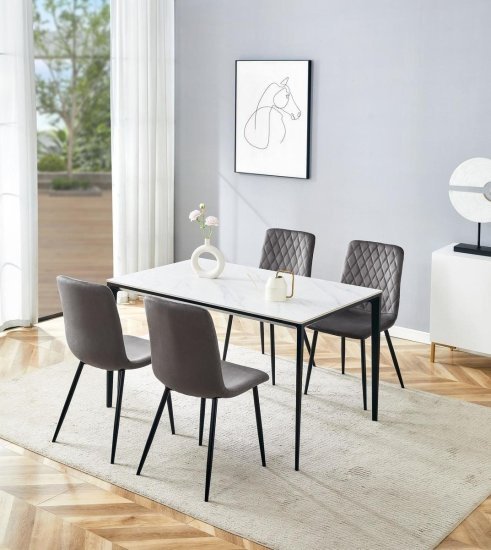 4 כיסאות לפינת אוכל דגם נעמה Ramos - צבע אפור כהה