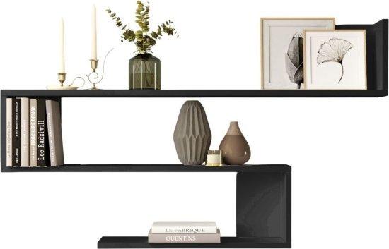 מדף מעוצב 3 מדפים ברוחב 120 ס''מ דגם Willo מבית Homax - צבע שחור