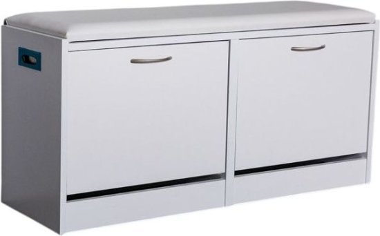 ארון נעליים משולב עם ספסל ברוחב 94 ס''מ דגם David מבית Homax - צבע לבן