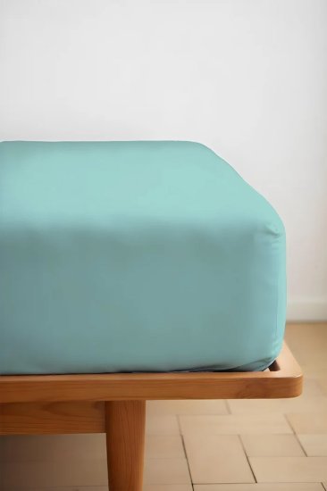 סדין 100% כותנה למיטה בגודל 160x200 ס''מ קולקציית Ekko Cotton מבית Arige Gad - צבע טורקיז