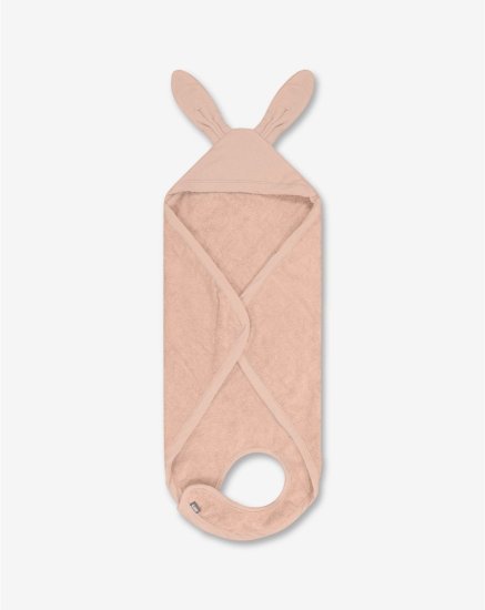 מגבת רחצה קפוצ'ון עם אוזני חיה 70x70 ס''מ מבית Minene - צבע ורוד פודרה