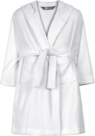 חלוק רחצה לילדים 100% כותנה לגילאי 4-6 דגם דור מבית ערד טקסטיל - צבע לבן