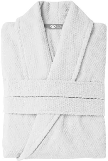 חלוק רחצה פיקה 100% כותנה מידה  L-XL דגם סטלה מבית ערד טקסטיל - צבע לבן