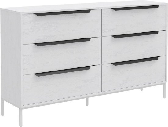 שידה 6 מגירות דגם תמיר מבית Ramos - צבע לבן / אפור