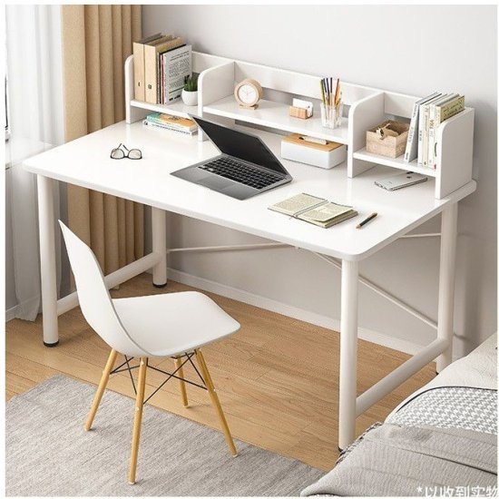 שולחן מחשב ברוחב 120 ס''מ כולל מדפים דגם MSH-10-55 מבית Rosso Italy - צבע לבן