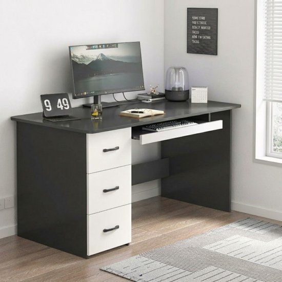 שולחן מחשב ברוחב 120 ס''מ כולל 3 מגירות דגם RSM-3067 מבית Rosso Italy - צבע שחור