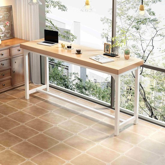 שולחן בר למטבח ברוחב 120 ס''מ דגם RSM-2059 מבית Rosso Italy - צבע לבן / עץ