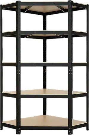 כוננית 5 מדפים פינתית עד 175 ק''ג למדף BOLT BLTSTG4301 - צבע שחור