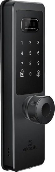 מנעול חכם לדלת הכניסה Wize Pro Vision מבית Elock עם נעילת בריחים אוטומטית - צבע שחור